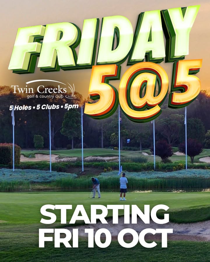 Featured image for “Friday 5@5: Golf, Mates, and Good Times at Twin Creeks Golf”