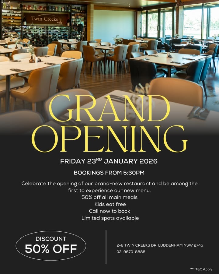 Featured image for “Grand Opening Dinner at Twin Creeks Golf”
