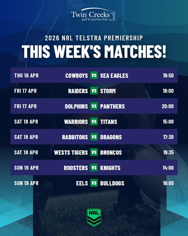Featured image for “Watch the 2026 NRL Telstra Premiership Live at Twin Creeks Golf”
