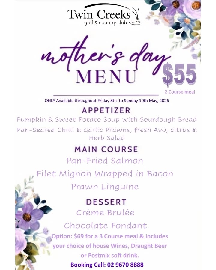 Featured image for “Mother’s Day Menu at Twin Creeks Golf and Country Club”