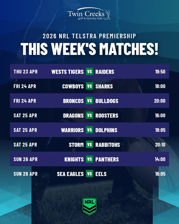 Featured image for “Watch the 2026 NRL Telstra Premiership Live at Twin Creeks Golf”