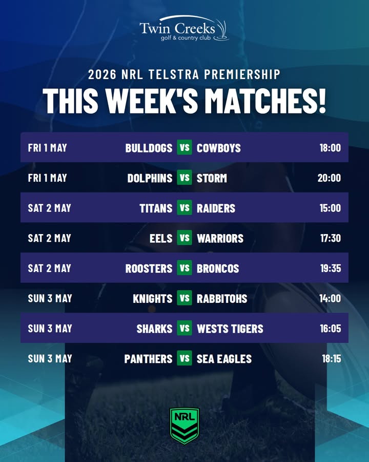 Featured image for “Watch the 2026 NRL Telstra Premiership Live at Twin Creeks Golf”