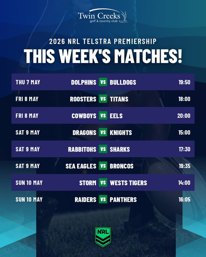 Featured image for “Watch the 2026 NRL Telstra Premiership This Week at Twin Creeks”