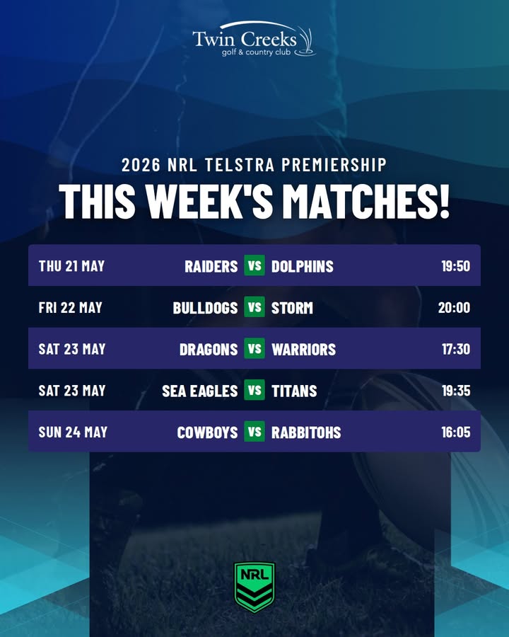 Featured image for “Watch the 2026 NRL Telstra Premiership at Twin Creeks Golf”