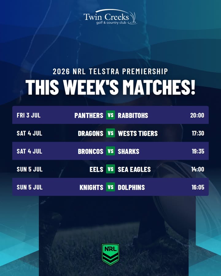 Featured image for “Watch the 2026 NRL Telstra Premiership Live at Twin Creeks Golf”
