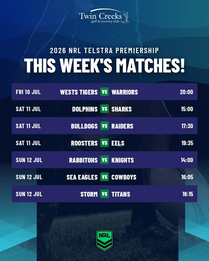 Featured image for “Watch NRL Telstra Premiership Live at Twin Creeks Golf”