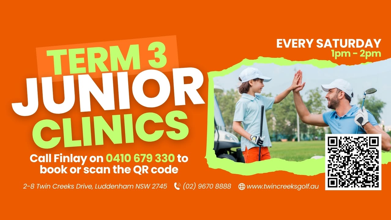 Featured image for “Term 3 Junior Golf Clinics Every Saturday at Twin Creeks”